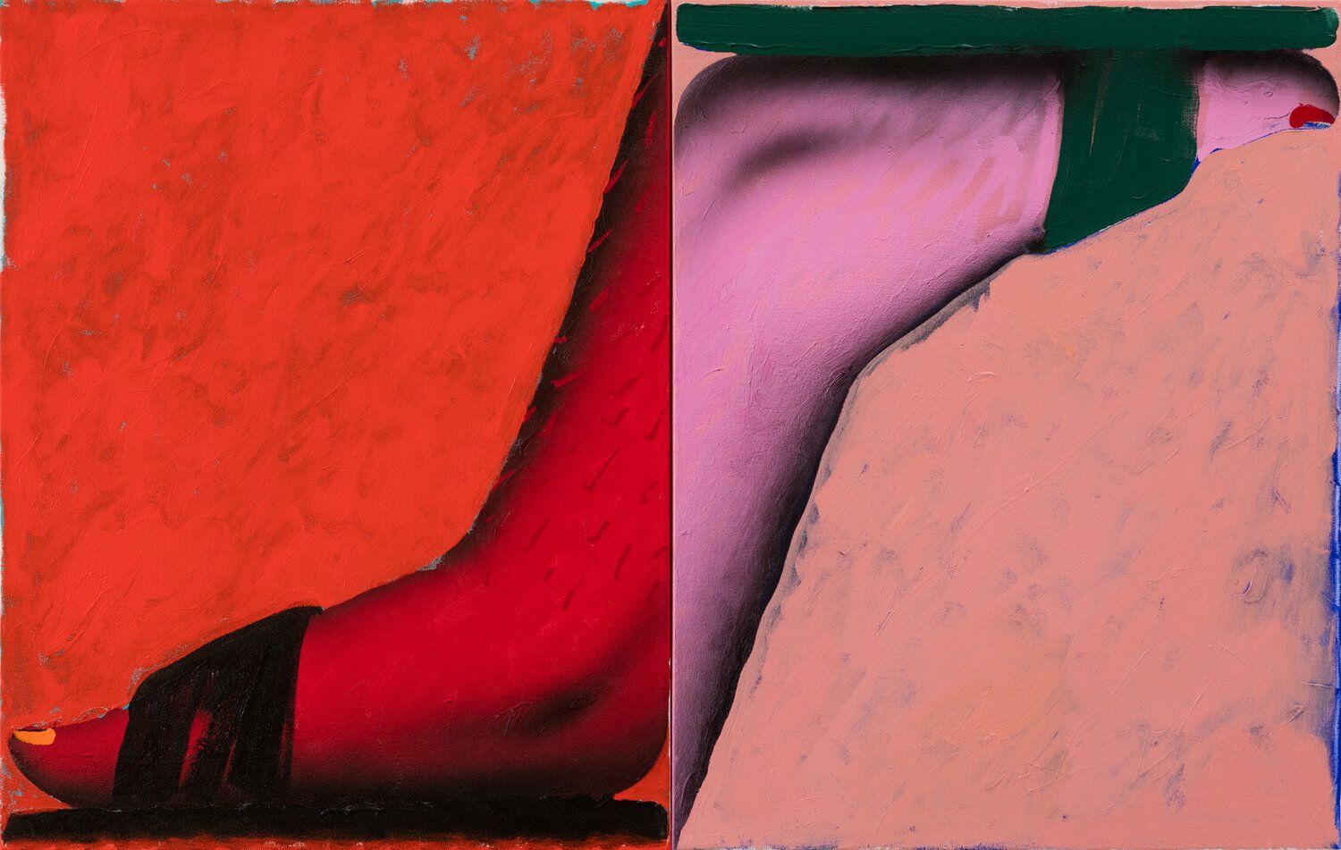 james english leary kouros feet red and pink