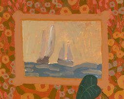 sophie treppendahl hallway with sailboards and tulips