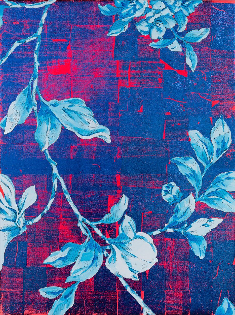 mieke marple erotic garden blue leaves