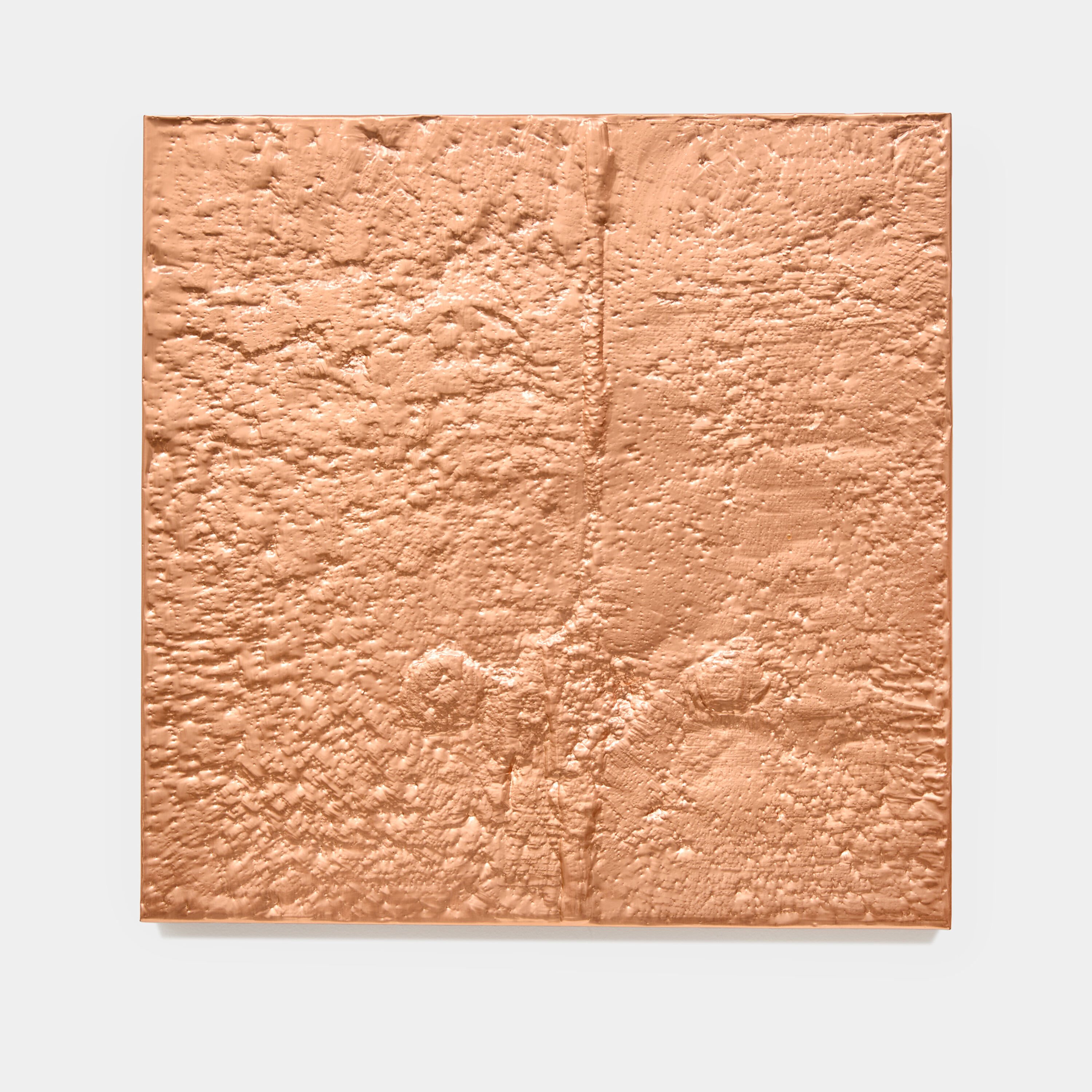 A hammered copper artwork by Mitchell Charbonneau
