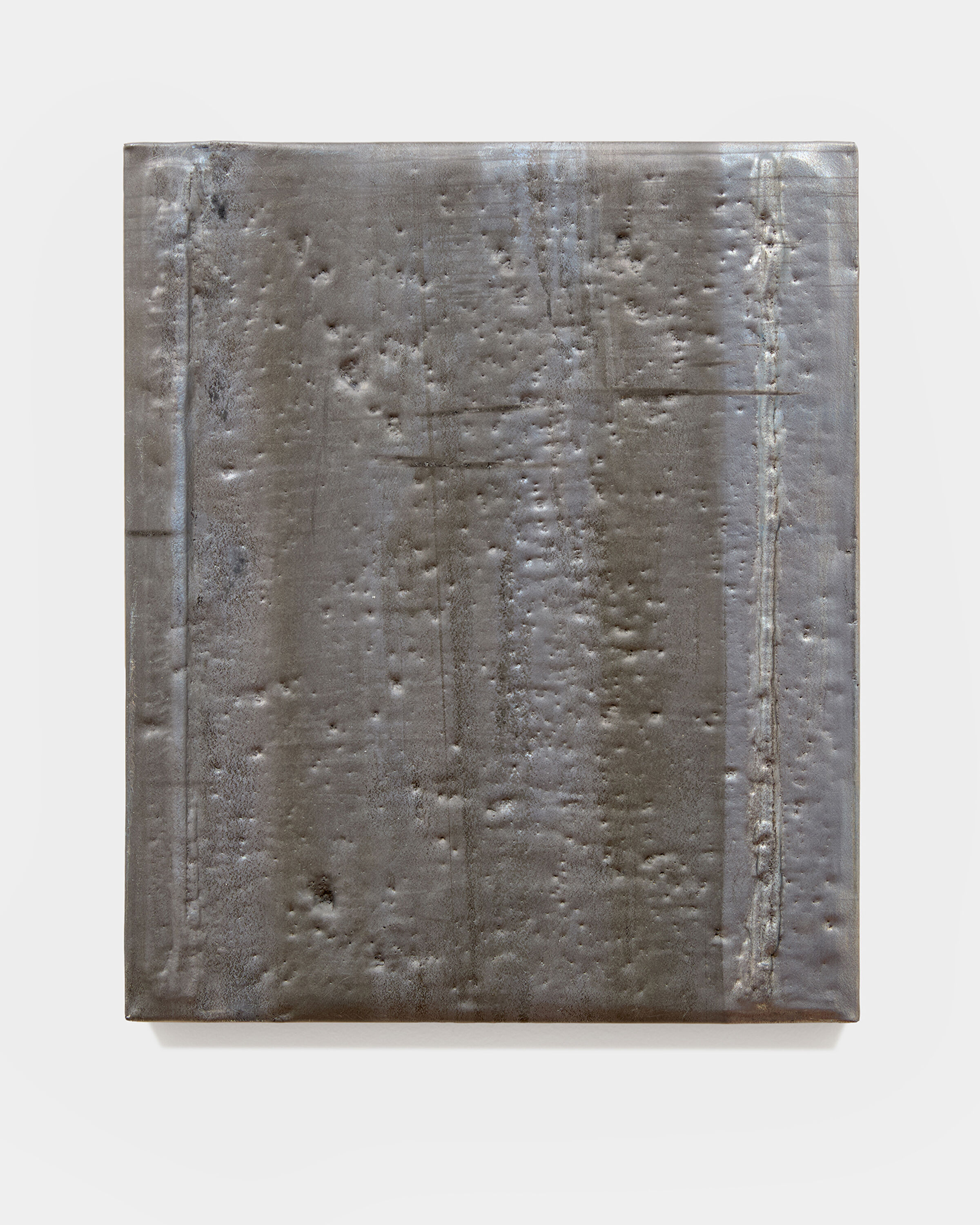 A hammered lead artwork by Mitchell Charbonneau