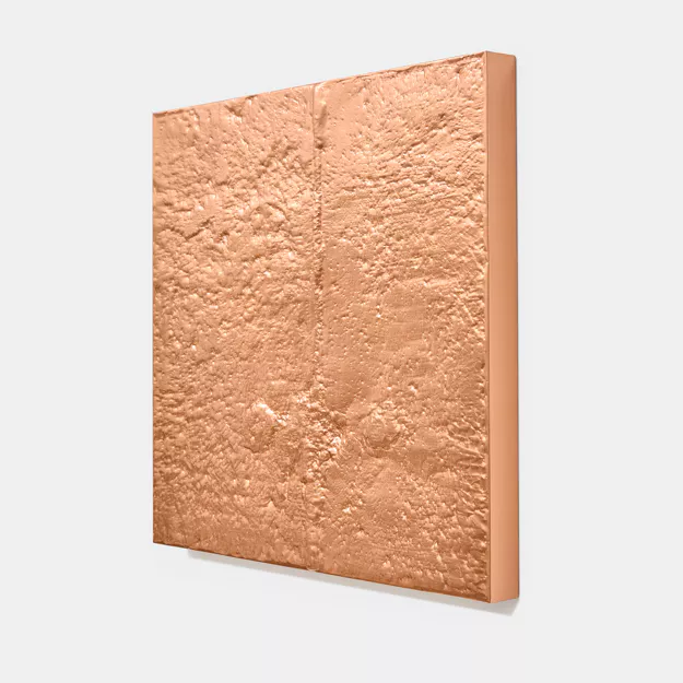 A hammered copper artwork by Mitchell Charbonneau
